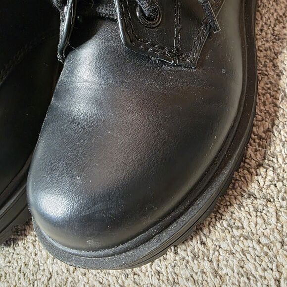 Unr8ted Black Boots Size 9 High Top Zipper Side Lace Up Moto Goth Dress Chunky - Picture 9 of 9